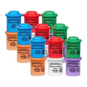 Colorations 30 Wheat & Gluten Free Colors Like Me Dough – 10 Colors (2oz Each) | Non-Toxic, Play Dough, Bulk Set, Sensory Kit, Party Favors, Classroom Pack(Glitter)