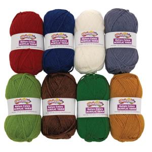 Colorations Nature Colors Acrylic Yarn, Set of 8 Colors, 100% Acrylic, 120 Yards Each Color, Crafts for Kids, Arts & Crafts, Crochet, Knitting, Small Projects
