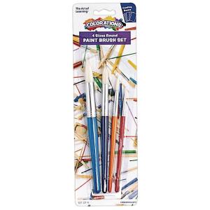 Paint Brushes, Colorations, Set of 4 Assorted Sizes, Round Tips, Kids Paint Brushes, Paint Brush Set,Kids Painting,Art,Craft,Paint Supplies,Art Supplies,Paint Brush,Paint Brushes,Tempera,Watercolor