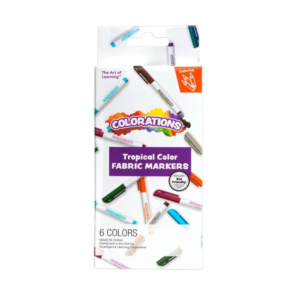 image:imageColorations Fabric Markers Tropical Colors Vibrant Draw and Color on Any Canvas or Cotton
