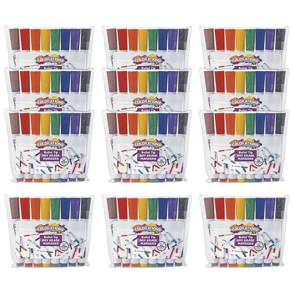 image:imageDry Erase Markers Bullet TIP 8 CLRS 12 Sets Item BPDRY12