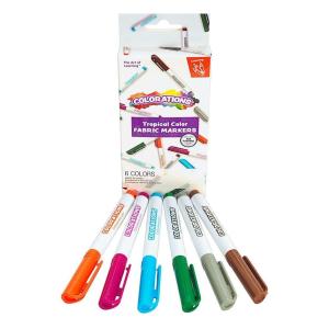 Colorations Fabric Markers – Tropical Colors, Vibrant, Draw and Color on Any Canvas or Cotton