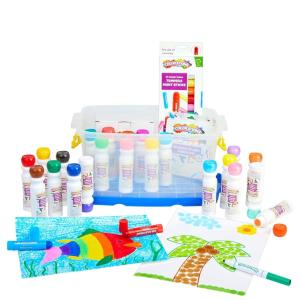Early Drawing Kit, Perfectly Sized Dabber Dot Markers, Easy to Grasp Markers & Tempera Paint Sticks, Great for Young Kids Exploring Art
