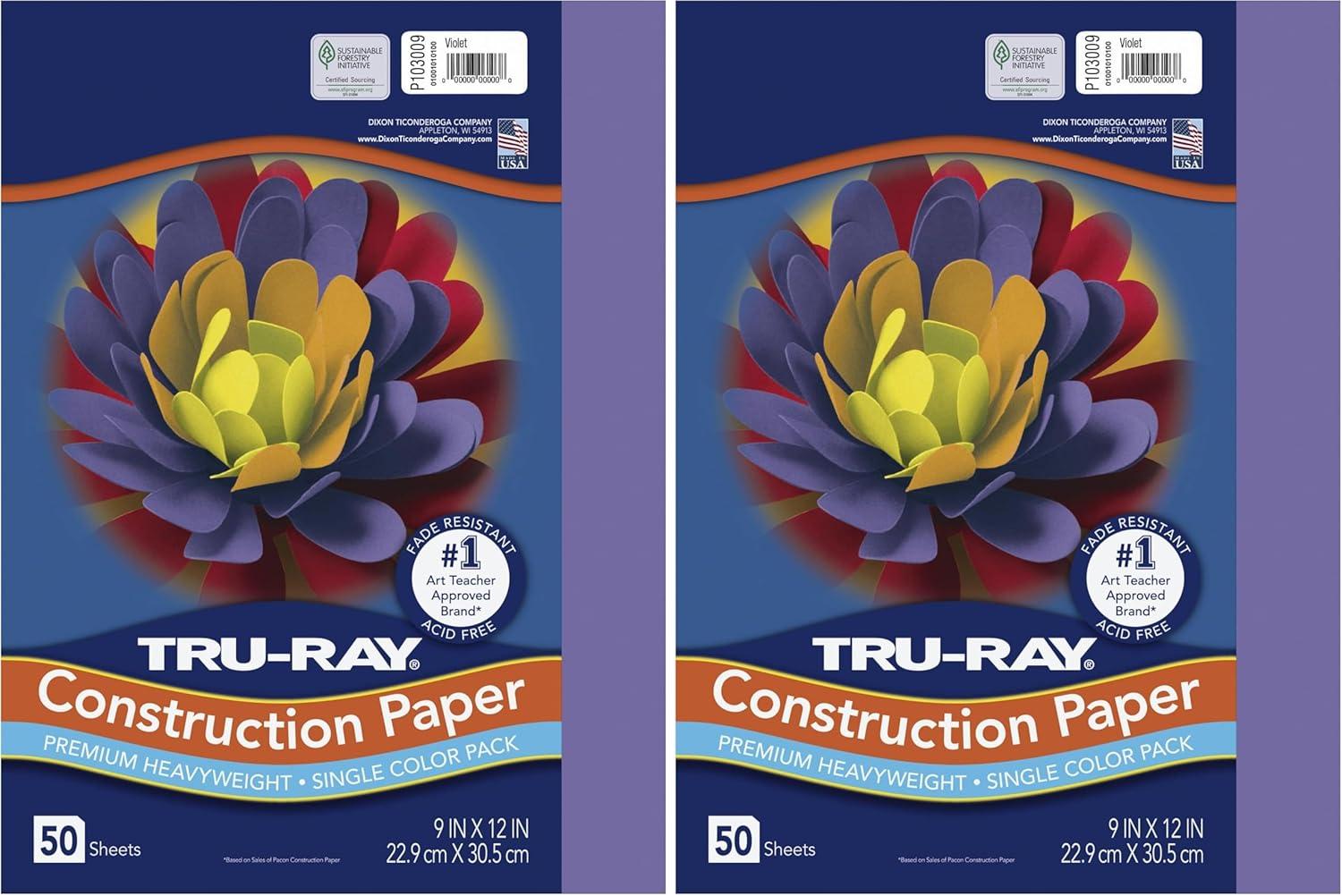 image:imagePacon TruRay Heavyweight Construction Paper Violet 9 x 12 50 SheetsViolet
