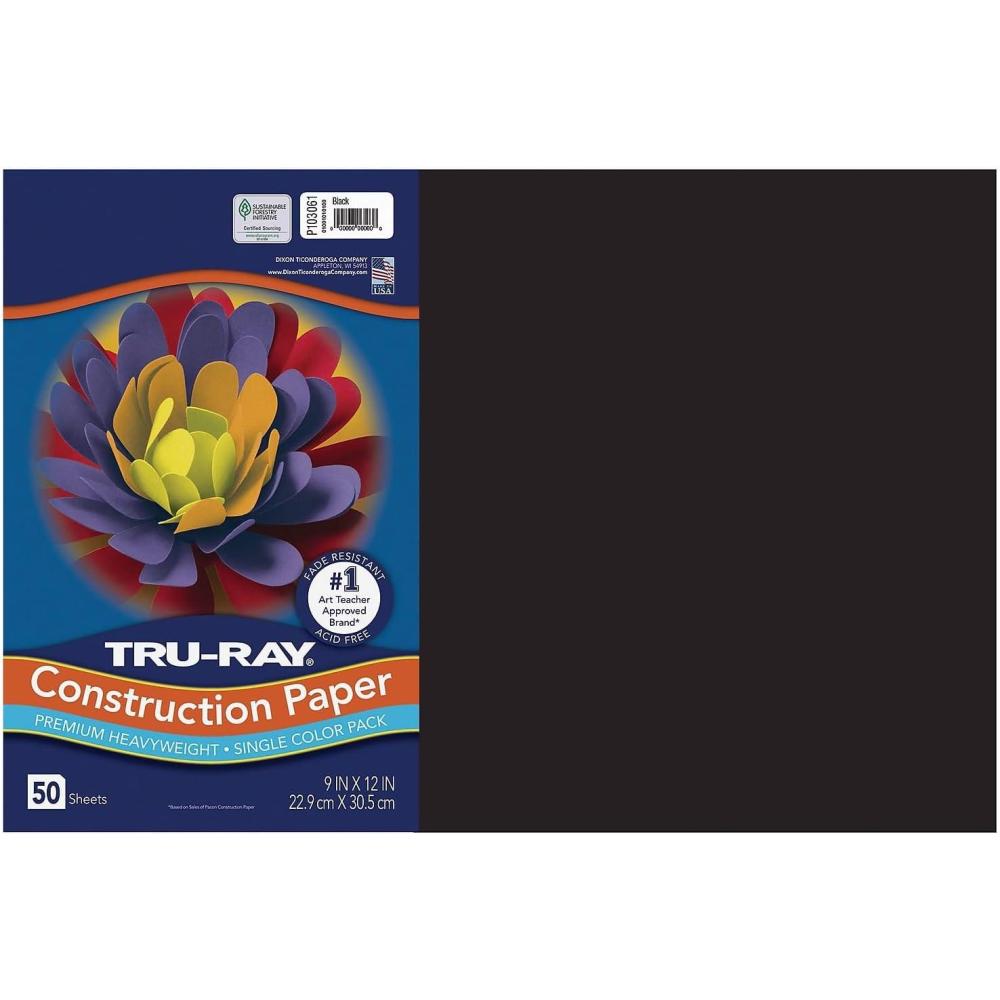 image:imageTruRay Construction Paper 50 Recycled 12 x 18 Pink Pack Of 50Black