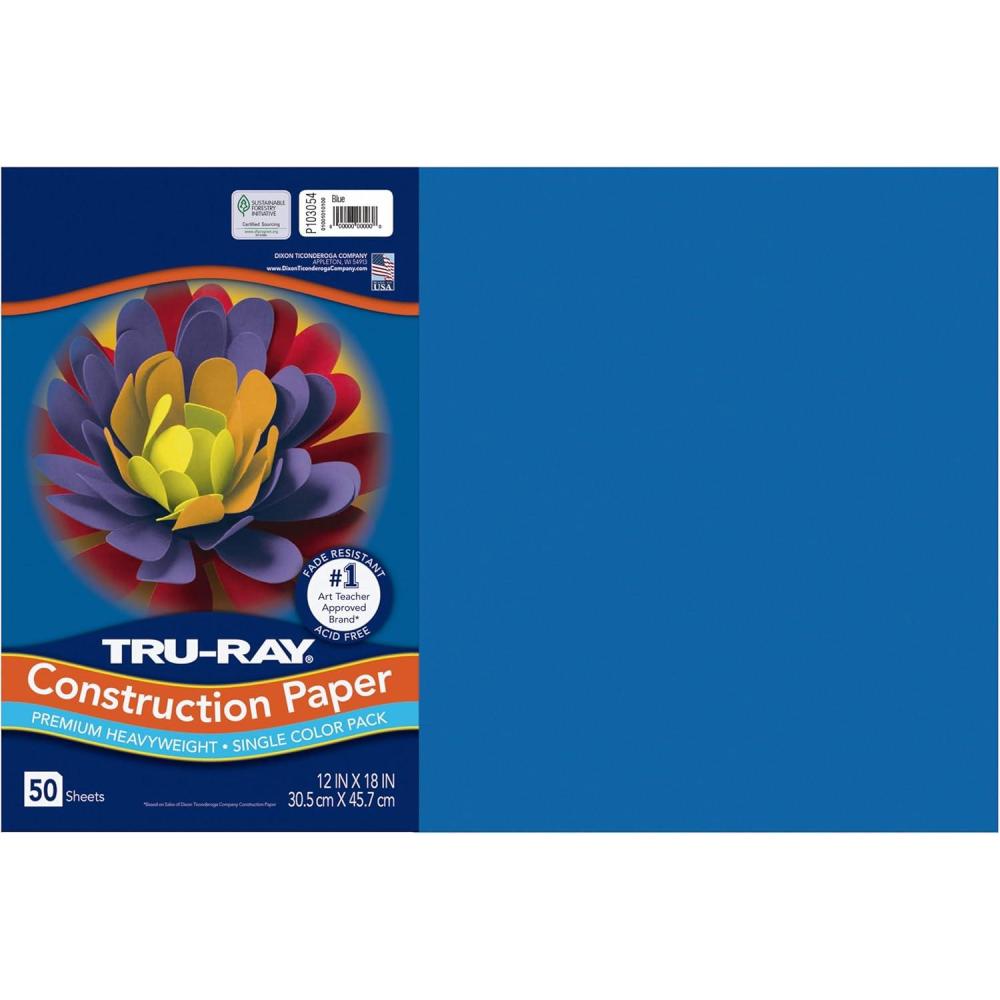image:imageTruRay Construction Paper 50 Recycled 12 x 18 Pink Pack Of 50Blue
