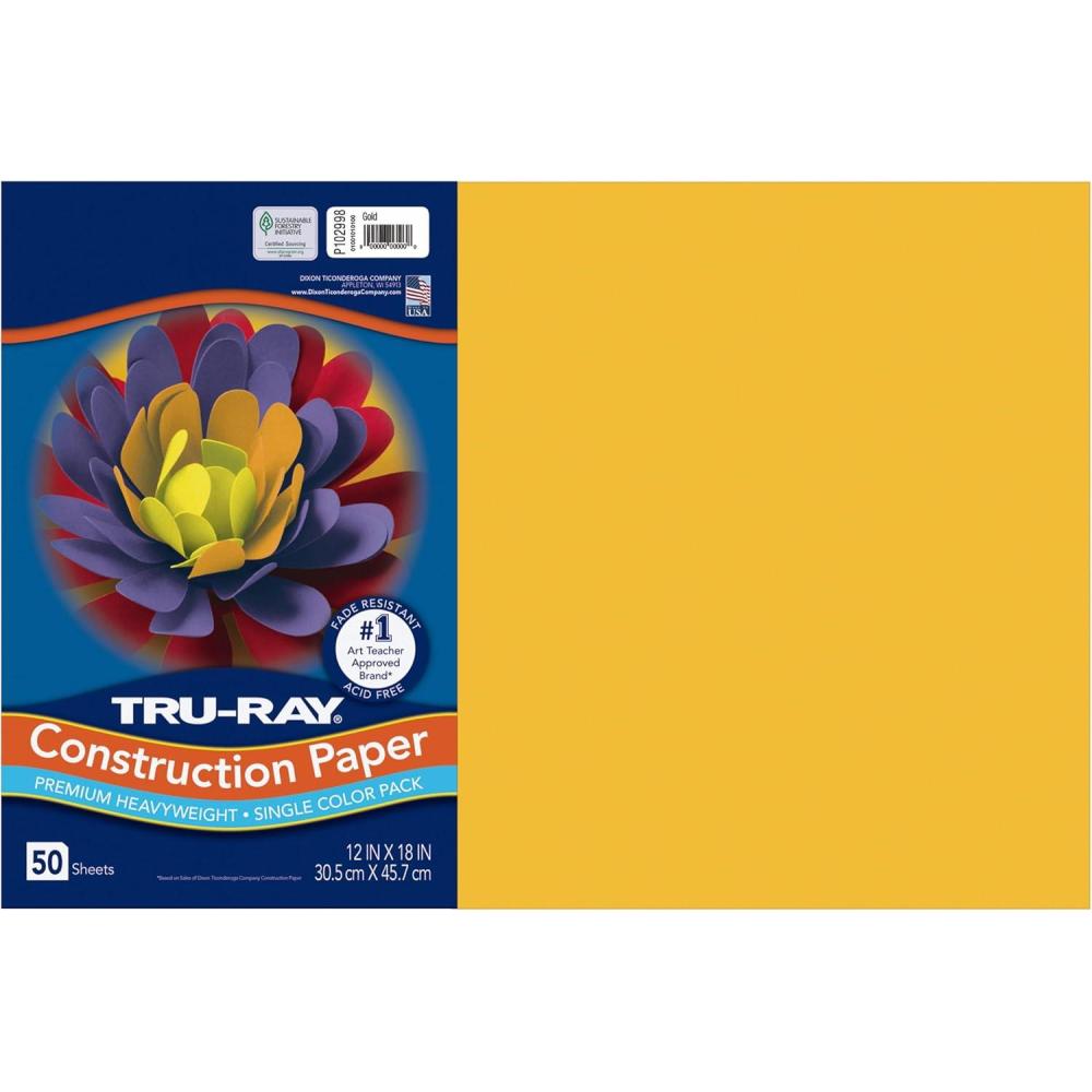 image:imageTruRay Construction Paper 50 Recycled 12 x 18 Pink Pack Of 50Gold
