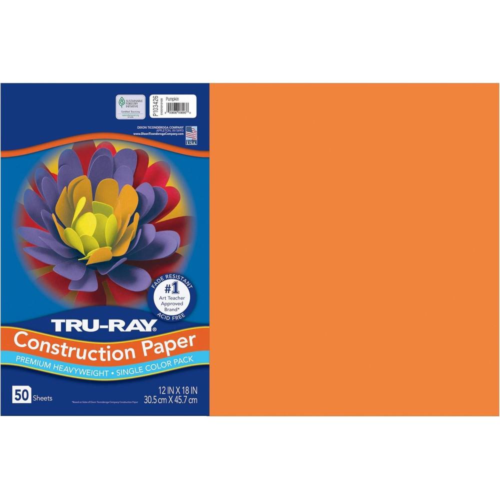 image:imageTruRay Construction Paper 50 Recycled 12 x 18 Pink Pack Of 50Pumpkin
