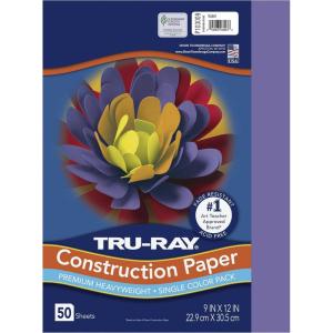 Pacon Tru-Ray Heavyweight Construction Paper, Violet, 9″ x 12″, 50 Sheets(Violet)