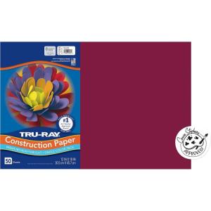 Tru-Ray® Construction Paper, 50% Recycled, 12″ x 18″, Pink, Pack Of 50(Burgundy)