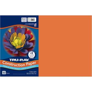 Tru-Ray® Construction Paper, 50% Recycled, 12″ x 18″, Pink, Pack Of 50(Electric Orange)