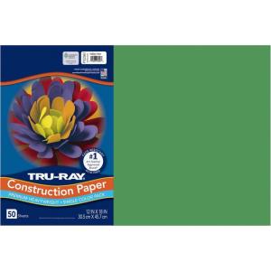 Tru-Ray® Construction Paper, 50% Recycled, 12″ x 18″, Pink, Pack Of 50(Holiday Green)