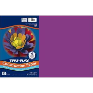 Tru-Ray® Construction Paper, 50% Recycled, 12″ x 18″, Pink, Pack Of 50(Magenta)