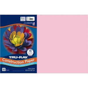 Tru-Ray® Construction Paper, 50% Recycled, 12″ x 18″, Pink, Pack Of 50(Pink)