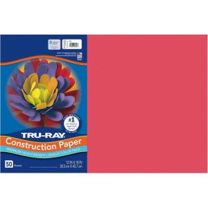 Tru-Ray® Construction Paper, 50% Recycled, 12″ x 18″, Pink, Pack Of 50(Red)