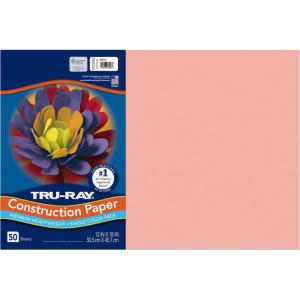 Tru-Ray® Construction Paper, 50% Recycled, 12″ x 18″, Pink, Pack Of 50(Salmon)
