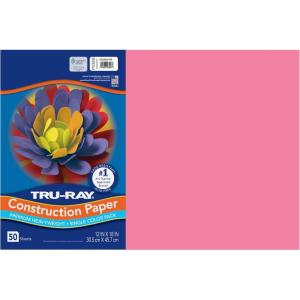Tru-Ray® Construction Paper, 50% Recycled, 12″ x 18″, Pink, Pack Of 50(Shocking Pink)