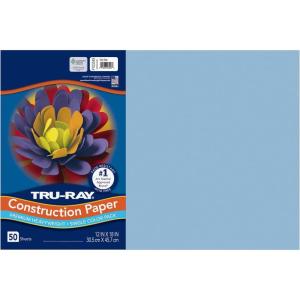 Tru-Ray® Construction Paper, 50% Recycled, 12″ x 18″, Pink, Pack Of 50(Sky Blue)