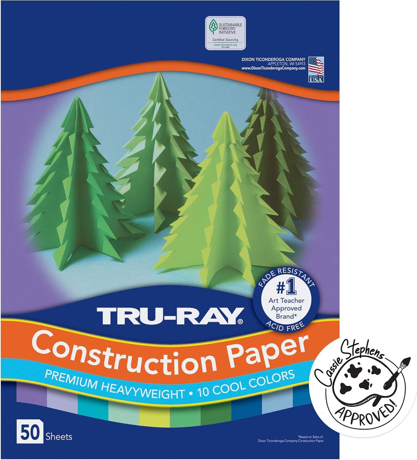 image:imageTruRay Construction Paper P103031 10 Classic Colors 9 x 12 50 SheetsCool Color Assortment