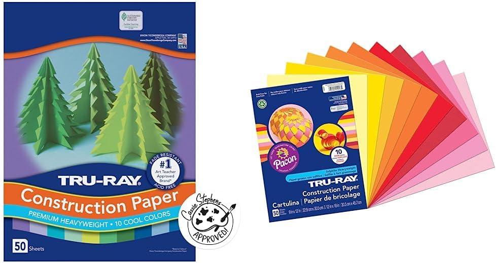 image:imageTruRay Construction Paper P103031 10 Classic Colors 9 x 12 50 SheetsCool Color Assortment