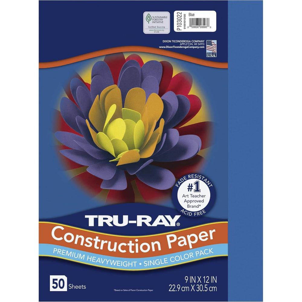 image:imageTruRay Construction Paper 9x12 Blue9 x 12 Inches