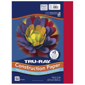 PACON – 103031 Pacon Tru-Ray Heavyweight Construction Paper, Festive Red, 9″ x 12″, 50 Sheets – 103431(9 x 12 Inches)