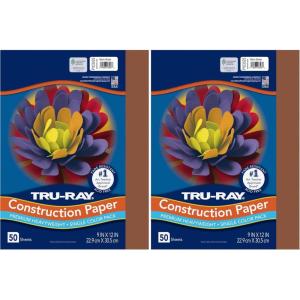 PACON-103031 Tru-Ray Heavyweight Construction Paper, Warm Brown, 9″ x 12″, 50 Sheets(50 Count (Pack of 2))