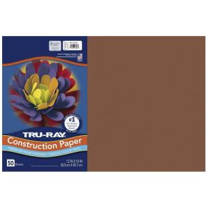 Tru-Ray® Construction Paper, 50% Recycled, 12″ x 18″, Warm Brown, Pack Of 50