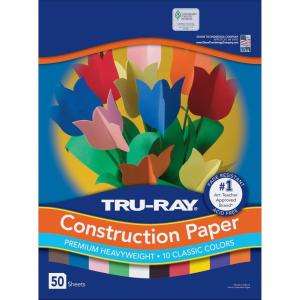 Tru-Ray Heavyweight Construction Paper, Standard Assorted Colors, 12″ x 18″, 50 Sheets