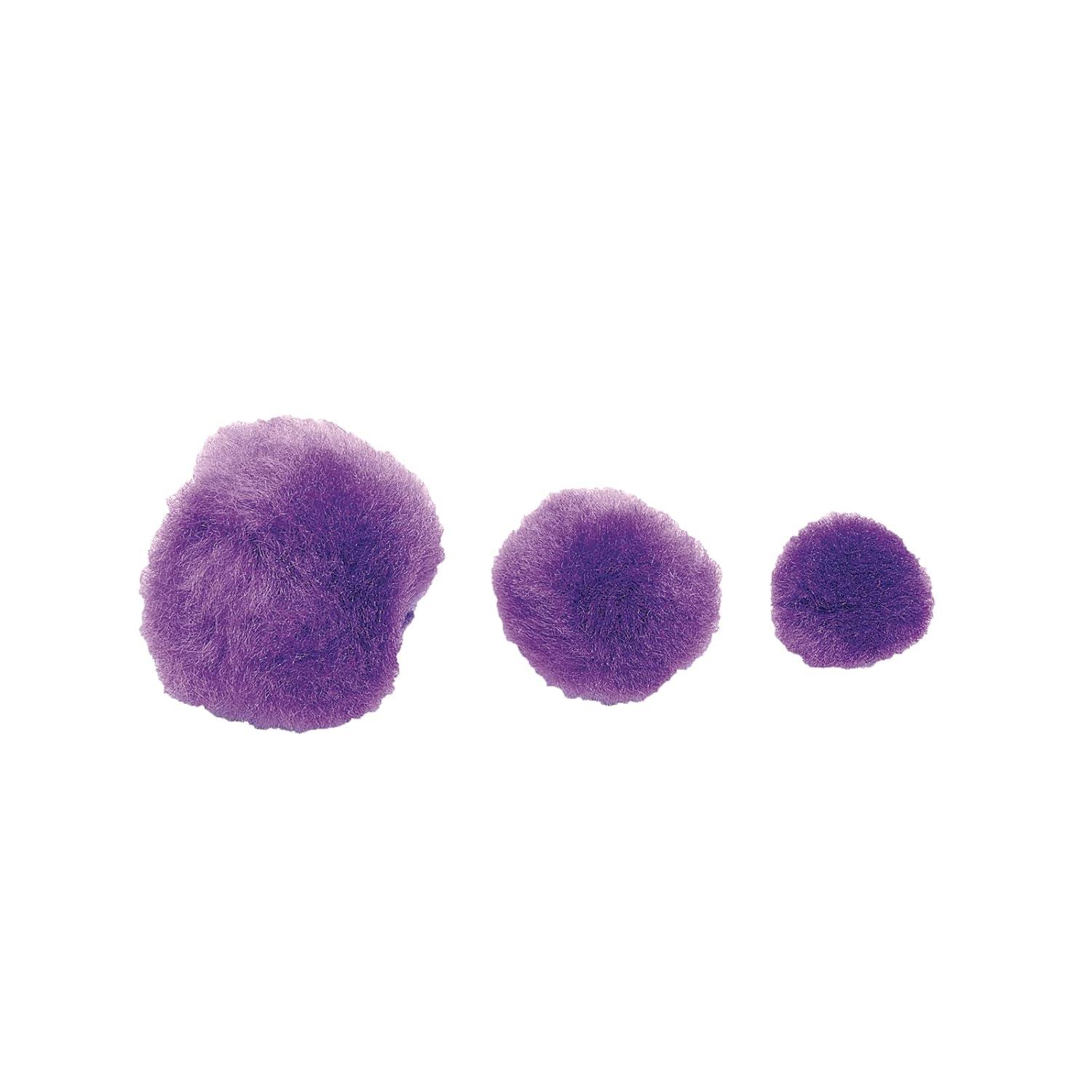 image:imageColorations Purple PomPoms Pack of 100 Colorful PomPoms for Arts and Crafts Soft Plush TopQuality Acrylic Versatile and Fun Assorted Craft PomsPoms Range from to 1