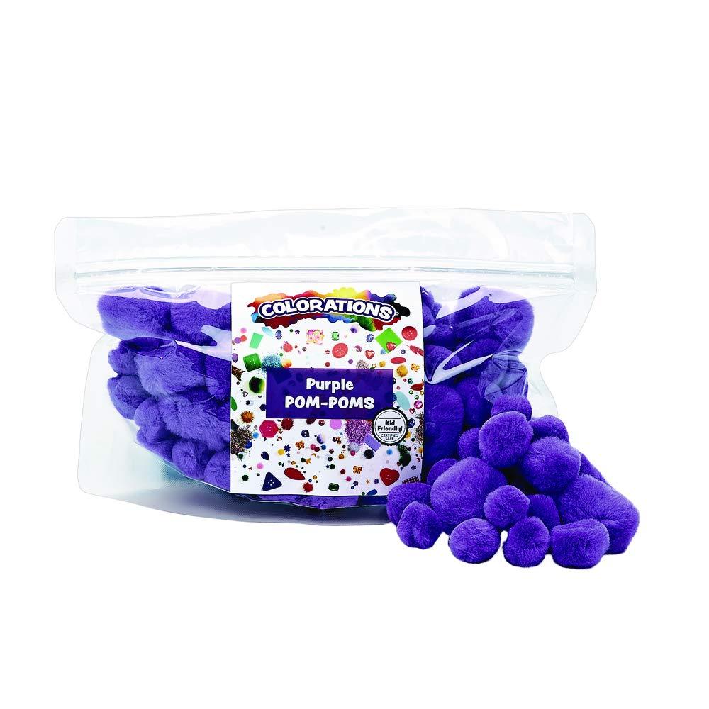 image:imageColorations Purple PomPoms Pack of 100 Colorful PomPoms for Arts and Crafts Soft Plush TopQuality Acrylic Versatile and Fun Assorted Craft PomsPoms Range from to 1