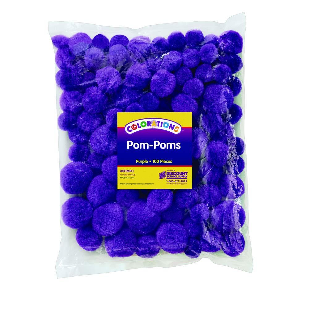 image:imageColorations Purple PomPoms Pack of 100 Colorful PomPoms for Arts and Crafts Soft Plush TopQuality Acrylic Versatile and Fun Assorted Craft PomsPoms Range from to 1
