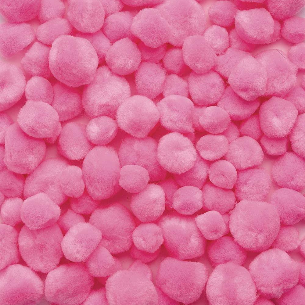 image:imageColorations Pink Super Fluffy Soft Acrylic Single Color Pom Poms Set of 100 3 Sizes Resealable Bag for Kids Arts amp Crafts DIY Crafts Hobby Supplies Creative Craft DIY Material Quality