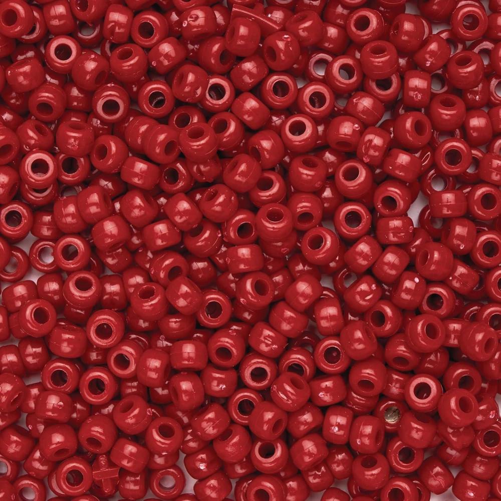 image:imageColorations Red Pony Beads 12 lb Approx 800 Pcs 800 Pcs in Resealable StandUp for Storage Accent Beads Hair Accessory Slime Stringing Learn Teachers Kids Arts amp Crafts
