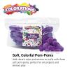 Colorations Purple Pom-Poms, Pack of 100 – Colorful Pom-Poms for Arts and Crafts, Soft, Plush Top-Quality Acrylic – Versatile and Fun, Assorted Craft Poms-Poms Range from ¾” to 1 ¼”