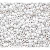 Colorations White Pony Beads, 1/2 lb. Approx. 800 Pcs in Resealable Stand-Up Storage, Accent Beads, Hair Accessory, Slime, Stringing, Learn, Teachers, Kids, Arts & Crafts