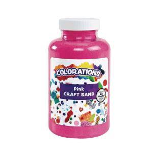 Colorations Colorful Vibrant Sand 22 oz Jar for Arts and Crafts & Play Activity, White (CSWH)(Pink)