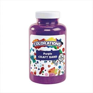 Colorations Colorful Vibrant Sand 22 oz Jar for Arts and Crafts & Play Activity, White (CSWH)(Purple)