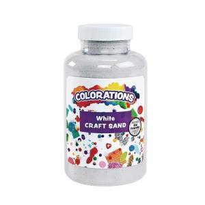 Colorations Colorful Vibrant Sand 22 oz Jar for Arts and Crafts & Play Activity, White (CSWH)(White)