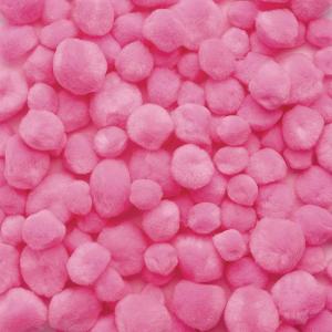 Colorations Pink Super Fluffy Soft Acrylic Single Color Pom Poms, Set of 100, 3 Sizes, Resealable Bag, for Kids, Arts & Crafts, DIY Crafts, Hobby Supplies, Creative Craft DIY Material, Quality