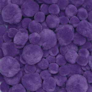 Colorations Purple Pom-Poms, Pack of 100 – Colorful Pom-Poms for Arts and Crafts, Soft, Plush Top-Quality Acrylic – Versatile and Fun, Assorted Craft Poms-Poms Range from ¾” to 1 ¼”