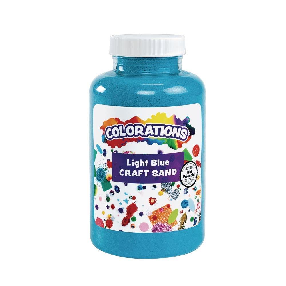 image:imageColorations Colorful Vibrant Sand 22 oz Jar for Arts and Crafts amp Play Activity Black CSBKLight Blue