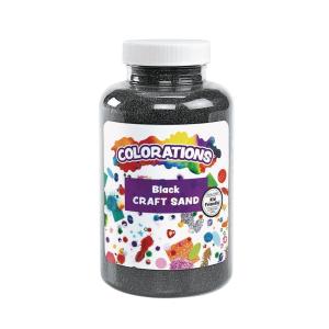 Colorations Colorful Vibrant Sand 22 oz Jar for Arts and Crafts & Play Activity, Black (CSBK)(Black)