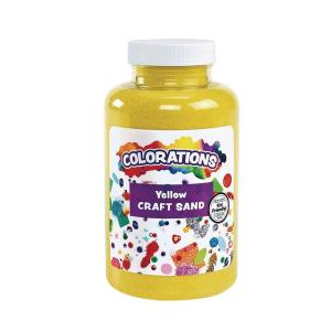 Colorations Colorful Vibrant Sand 22 oz Jar for Arts and Crafts & Play Activity, Black (CSBK)(Yellow)