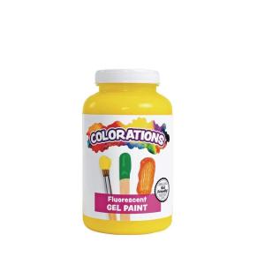 Colorations Gel Paint, Fluorescent Purple, 16 oz. (Item # CFLPU)(Yellow)