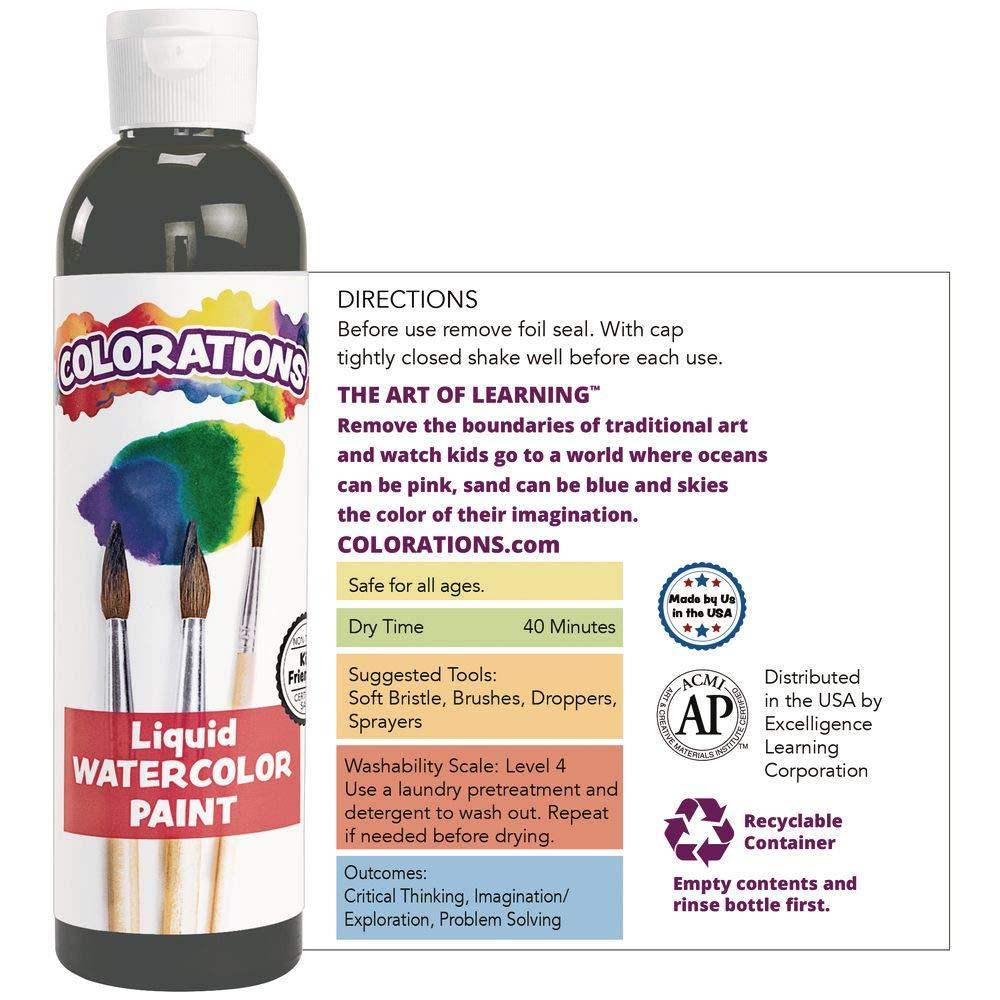 image:imageColorations PLWS Liquid Watercolor Paint 8 fl oz Set of 8 NonToxic Painting Kids Craft Hobby Fun Water Color Posters Cool effects Versatile GiftTangerine
