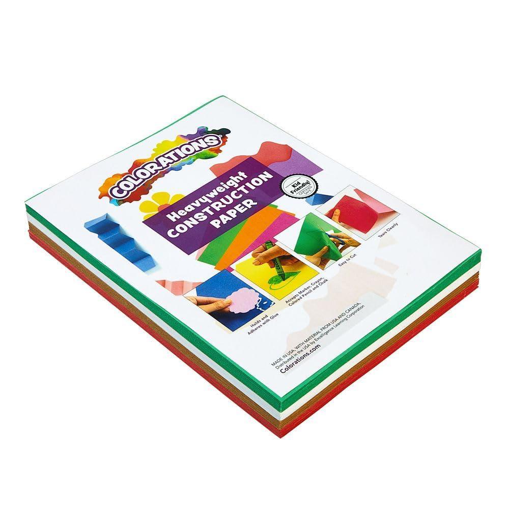 image:imageColorations 9 x 12 Mediumweight Holiday Colors Construction Paper Pack 200 Sheets Arts and Crafts School Supplies Drawing Coloring Painting 3D Art Paper