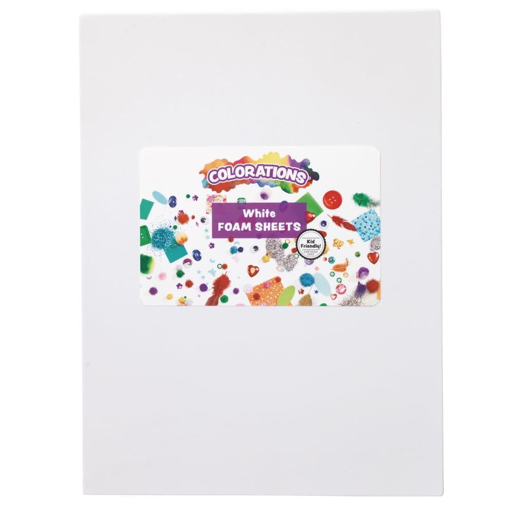 image:imageColorations White Foam Sheets 10 Pack 9 x 12 Craft Foam Sheets Easy to Cut amp Bend Foam Sheets Bend Foam Sheets for Kids Crafts Collaging Foam Sheets