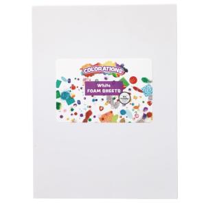 Colorations White Foam Sheets, 10 Pack, 9” x 12” Craft Foam Sheets, Easy to Cut & Bend Foam Sheets Bend, Foam Sheets for Kids Crafts, Collaging Foam Sheets
