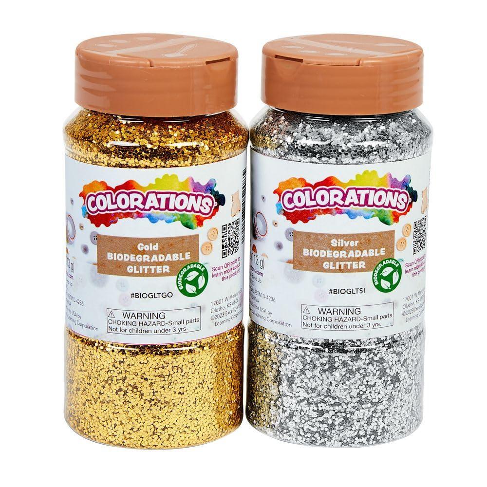 image:imageColorations Biodegradable Glitter Gold amp Silver Each 4oz